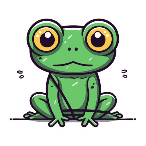 Cute cartoon frog. Vector illustration. Isolated on white backgr