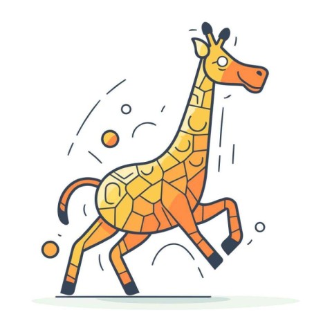 Giraffe vector illustration. Cute cartoon animal in flat style.