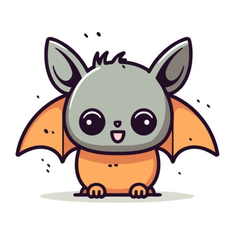 Cute cartoon bat. Vector illustration of a cute little bat.