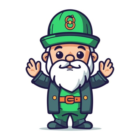 Cartoon Leprechaun Mascot Character. Vector Illustration