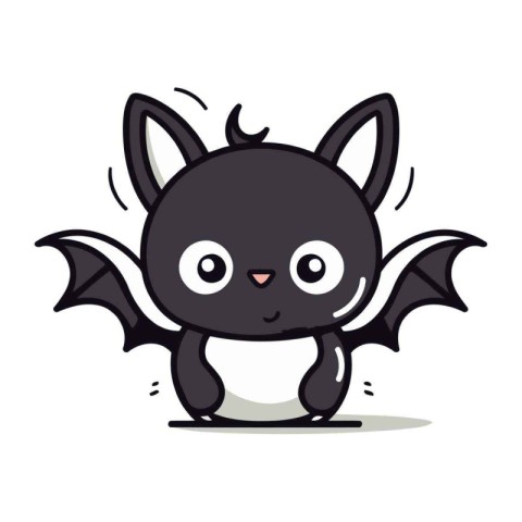 Cute Bat Cartoon Mascot Character. Vector Illustration.