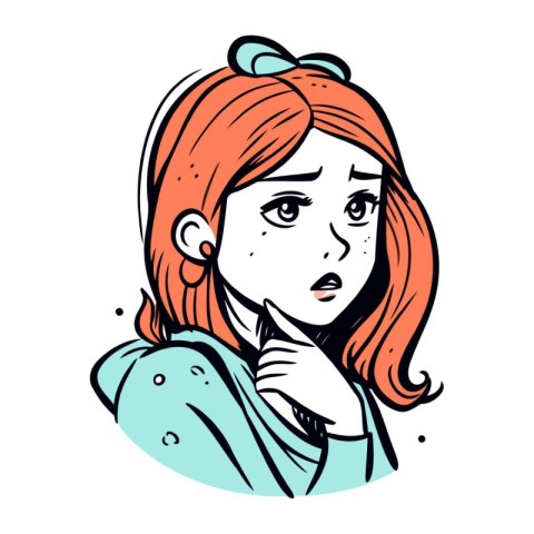 Illustration of a sad girl. Vector illustration of a sad girl.