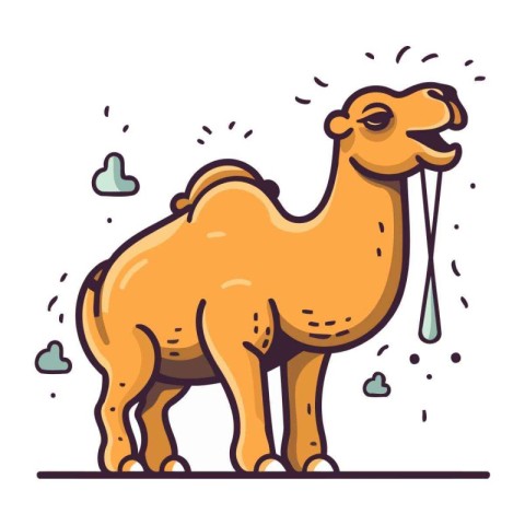 Camel. Vector illustration of a camel in a flat style.