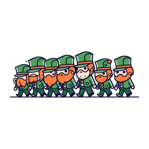 Cartoon happy leprechauns. Vector illustration for your design