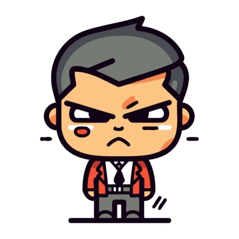 Angry Businessman   Cartoon Vector Illustration