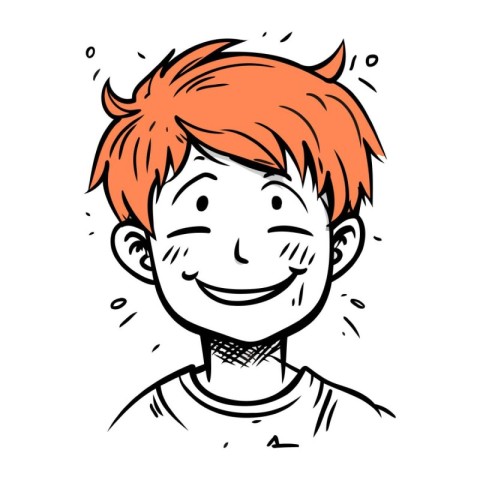 Smiling man with red hair. Vector illustration on white backgrou