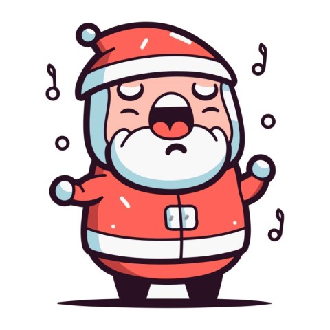 Cartoon santa claus character. Cute vector illustration.