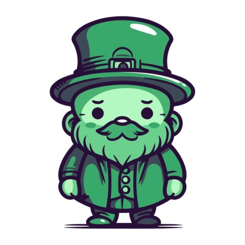 Cartoon Leprechaun Vector Illustration. Cute Leprechaun Characte