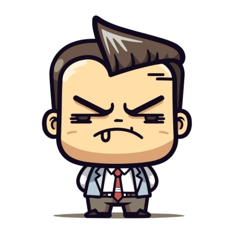 Angry Businessman   Cartoon Vector Illustration