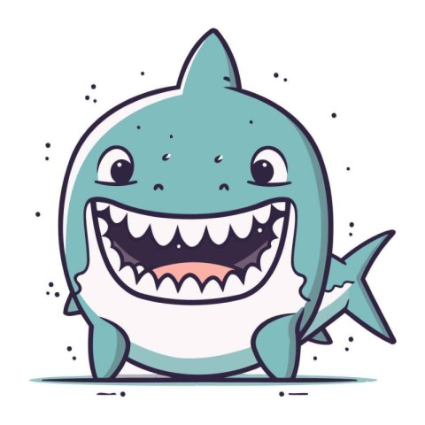 Shark cartoon character. Vector illustration of a cute cartoon s