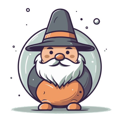 Cartoon Santa Claus. Vector illustration of a Santa Claus in a h