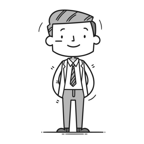 Character illustration design. Businessman happy cartoon.eps vec