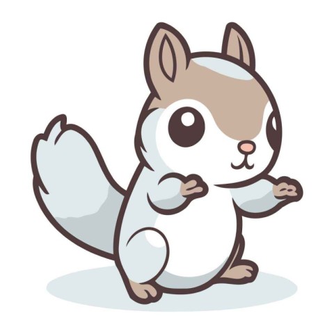 Squirrel cartoon character. Vector illustration isolated on a wh