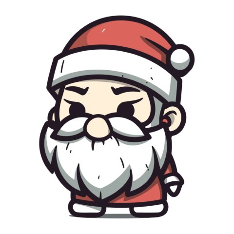 Santa Claus Cartoon Character Vector Illustration. Christmas and