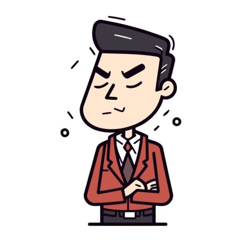 Thinking businessman icon. Cartoon illustration of thinking busi