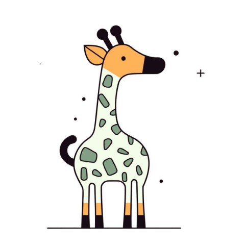 Cute cartoon giraffe. Vector illustration in flat design style.