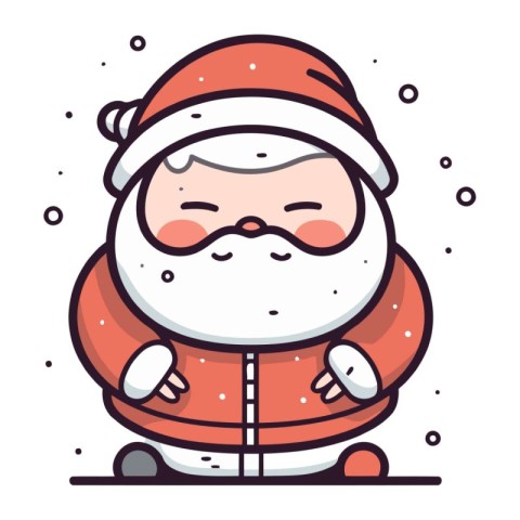 Cartoon Santa Claus in winter clothes. Vector illustration for y