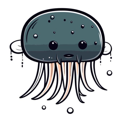 Cartoon jellyfish. Vector illustration of a cartoon jellyfish.