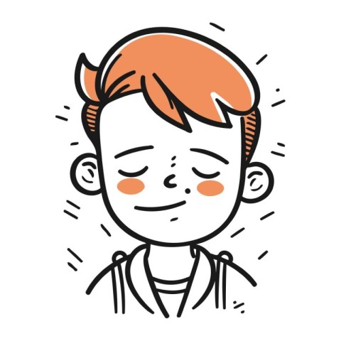 Vector illustration of a boy with freckles on his face.