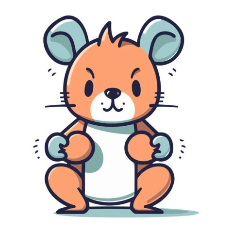 Cute cartoon hamster character. Vector illustration isolated on