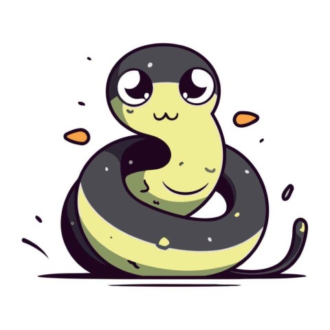 Cute snake. Vector illustration. Isolated on white background.