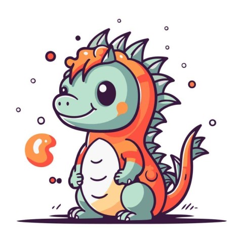 Cute baby dinosaur. Vector illustration of a cute cartoon dinosa