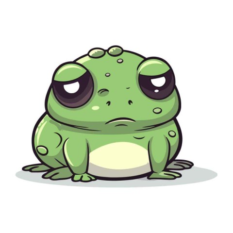 Frog with big eyes. Vector illustration of a cartoon frog.