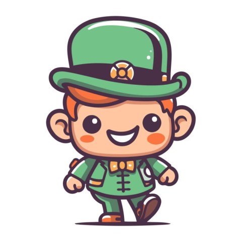 Leprechaun Cute Cartoon Character Vector Illustration.