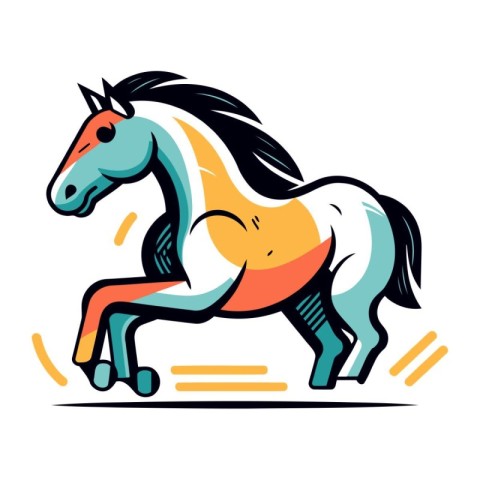 Horse running on a white background. Vector illustration for you