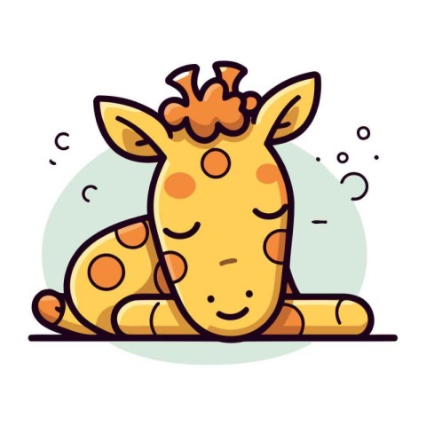 Cute giraffe. Vector illustration of a cartoon giraffe.