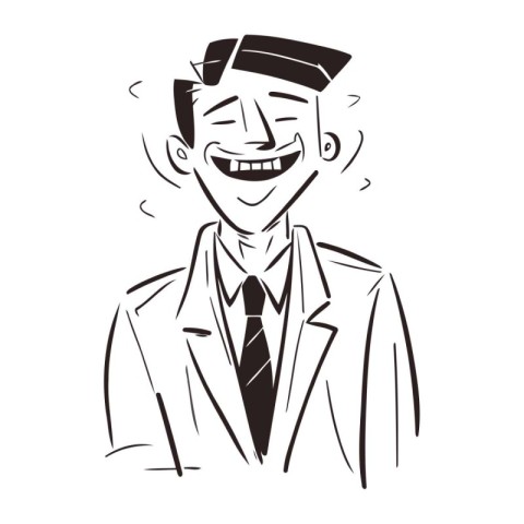 Portrait of a smiling man in a suit. Vector illustration.