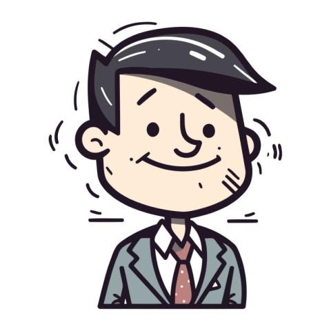 Illustration of a businessman in a suit with a smile on his face