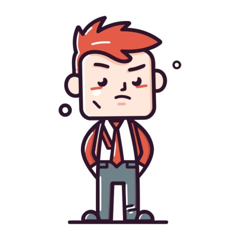 Character illustration design. Businessman sad cartoon.eps vecto