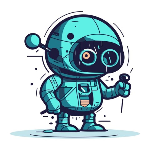 Astronaut in spacesuit. Vector illustration. Cartoon style.