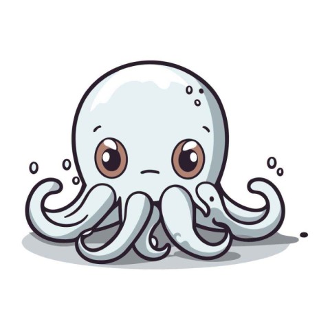 Cute octopus character cartoon. Vector illustration. Isolated on