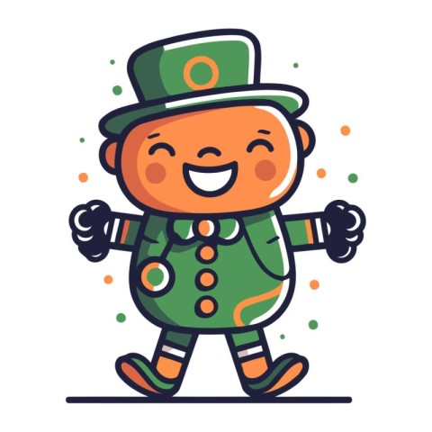 Leprechaun character. Cute leprechaun for St. Patricks Day. Vect