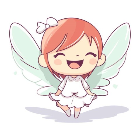 Cute little angel with wings. Vector illustration of a cute litt