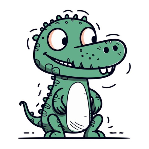 Cartoon crocodile. Vector illustration isolated on a white backg