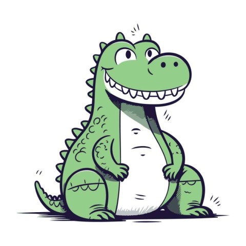 Cartoon crocodile. Vector illustration isolated on a white backg