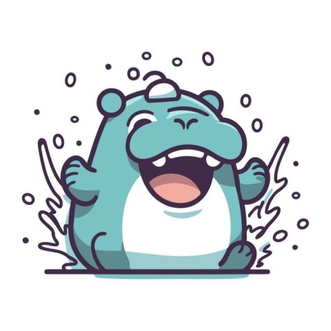 Funny cartoon frog. Vector illustration isolated on a white back