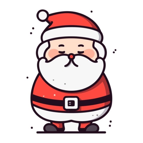 Santa Claus line icon. Cartoon Santa Claus vector illustration.