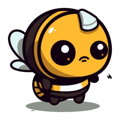 Bee cartoon character vector illustration. Cute bee mascot vecto