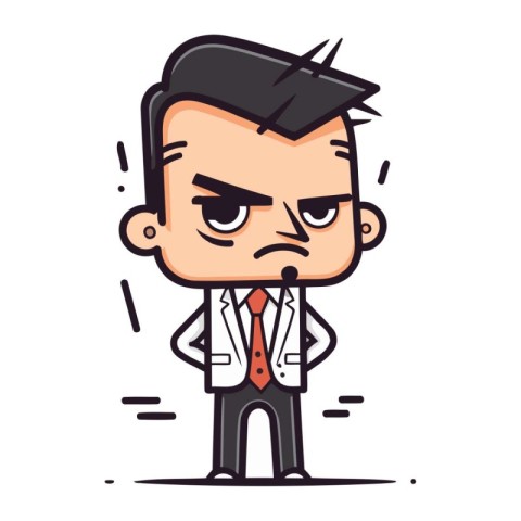 Angry Businessman   Cartoon Vector Illustration