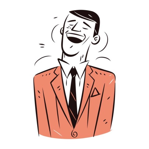 Vector illustration of a man in a suit with a smile on his face.