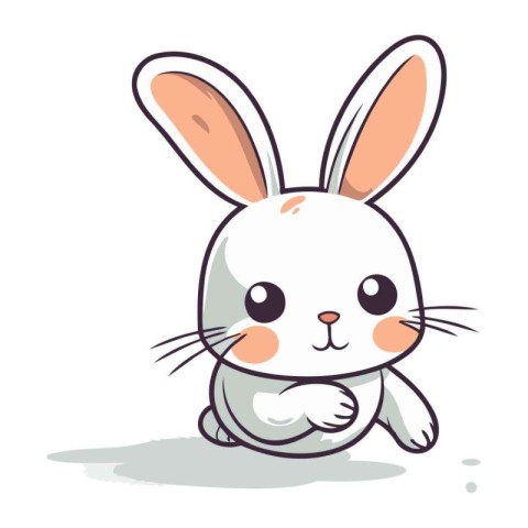 Cute rabbit cartoon character vector illustration. Cute cartoon