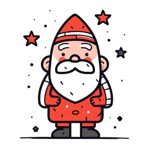 Cartoon Santa Claus. Vector illustration. Christmas and New Year