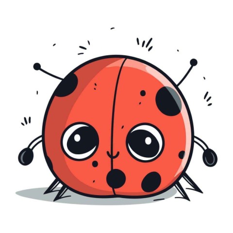 Cute ladybug. Vector illustration. Isolated on white background.