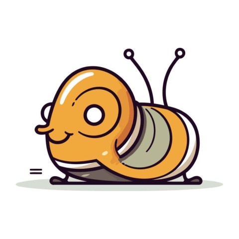 Cute cartoon snail. Vector illustration. Isolated on white backg