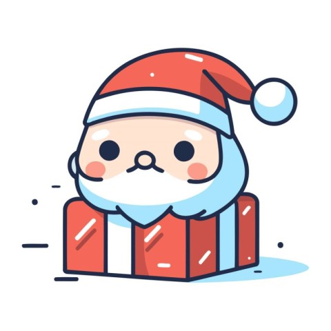 Cute santa claus character. Vector illustration in flat style.