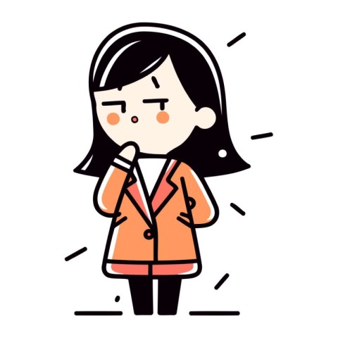 Character illustration design. Businesswoman wearing coat. carto